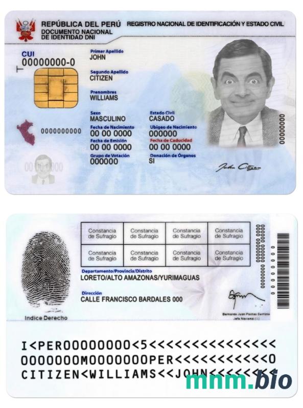 Karta identyfikacyjna Peru